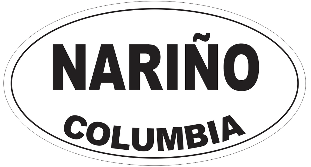 Narino Columbia Oval Bumper Sticker or Helmet Sticker D4226