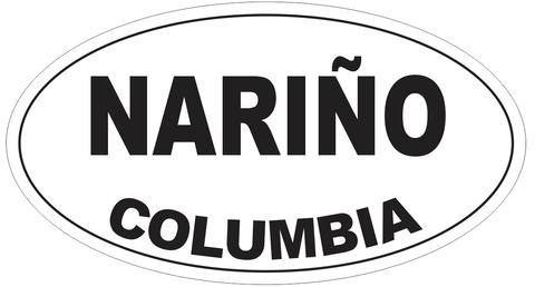 Narino Columbia Oval Bumper Sticker or Helmet Sticker D4226
