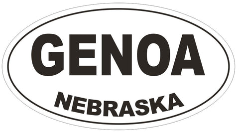 Genoa Nebraska Oval Bumper Sticker or Helmet Sticker D5037 Oval