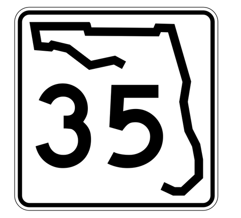 Florida State Road 35 Sticker Decal R1371 Highway Sign - Winter Park Products