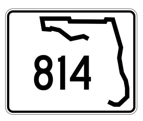 Florida State Road 814 Sticker Decal R1709 Highway Sign - Winter Park Products