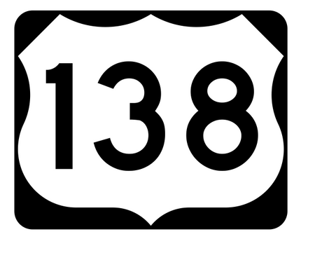 US Route 138 Sticker R1969 Highway Sign Road Sign - Winter Park Products