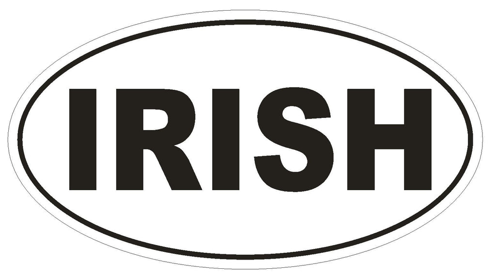 IRISH Euro Oval Bumper Sticker or Helmet Sticker D547 Laptop Cell Saint Pats - Winter Park Products