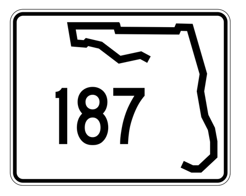 Florida State Road 187 Sticker Decal R1489 Highway Sign - Winter Park Products