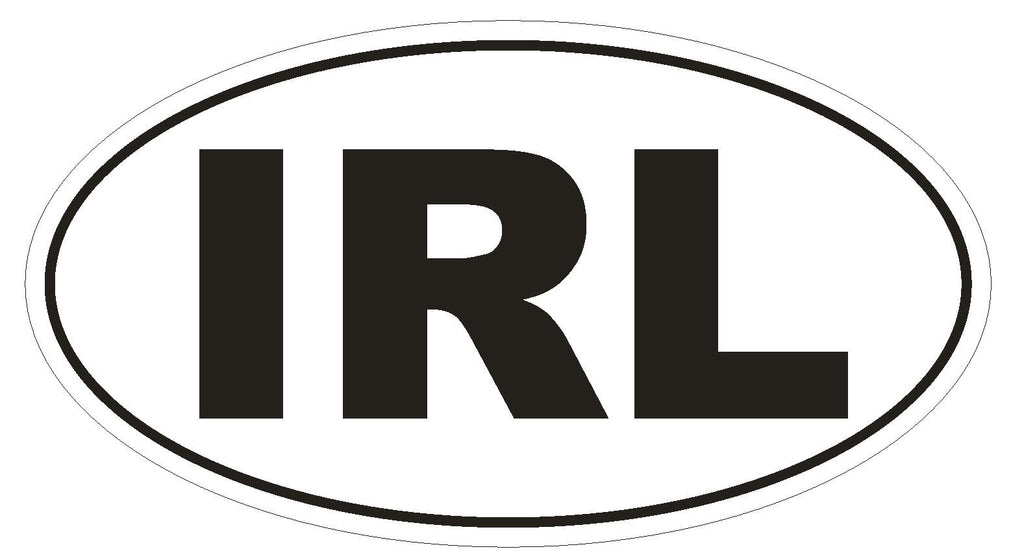 IRL Ireland Oval Bumper Sticker or Helmet Sticker D147 Euro Oval Country Code - Winter Park Products