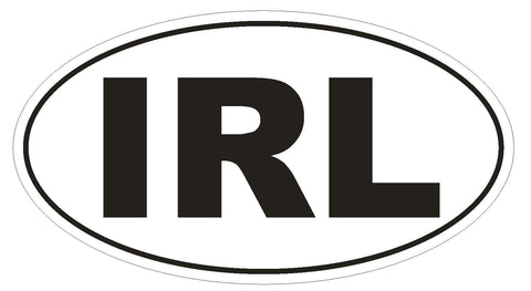 IRL Ireland Oval Bumper Sticker or Helmet Sticker D147 Euro Oval Country Code - Winter Park Products