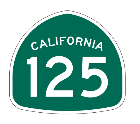 California State Route 125 Sticker Decal R1199 Highway Sign - Winter Park Products