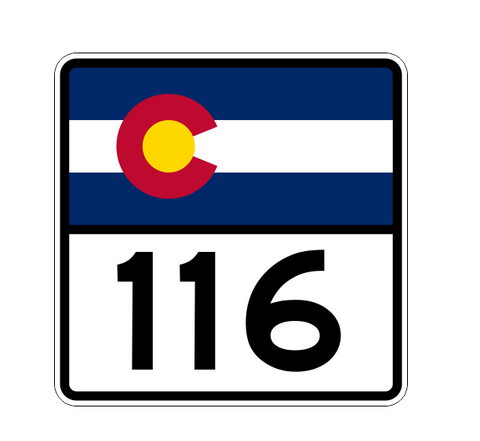Colorado State Highway 116 Sticker Decal R1846 Highway Sign - Winter Park Products