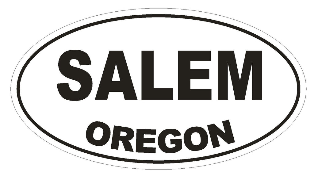 Salem Oregon Oval Bumper Sticker or Helmet Sticker D1643 Euro Oval - Winter Park Products