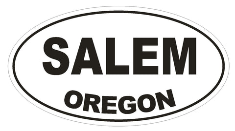 Salem Oregon Oval Bumper Sticker or Helmet Sticker D1643 Euro Oval - Winter Park Products