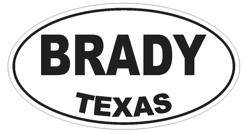 Brady Texas Oval Bumper Sticker or Helmet Sticker D3223 Euro Oval - Winter Park Products