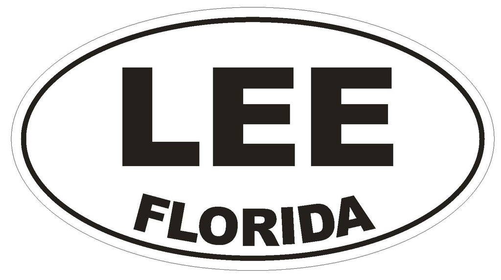 Lee Florida Oval Bumper Sticker or Helmet Sticker D1325 Euro Oval - Winter Park Products