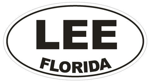 Lee Florida Oval Bumper Sticker or Helmet Sticker D1325 Euro Oval - Winter Park Products
