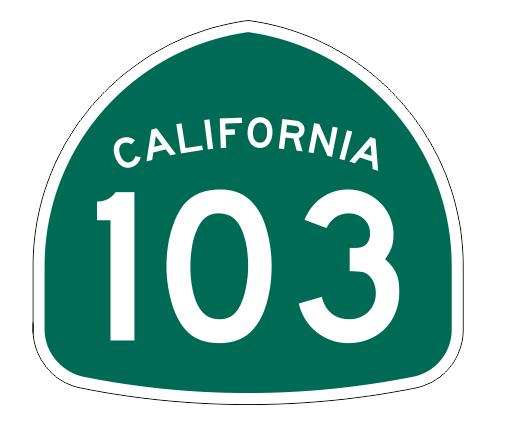 California State Route 103 Sticker Decal R1182 Highway Sign - Winter Park Products