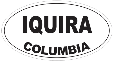 Iquira Columbia Oval Bumper Sticker or Helmet Sticker D4528