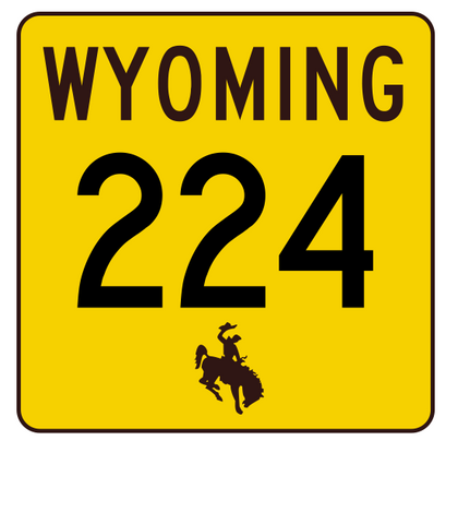 Wyoming Highway 224 Sticker R3470 Highway Sign