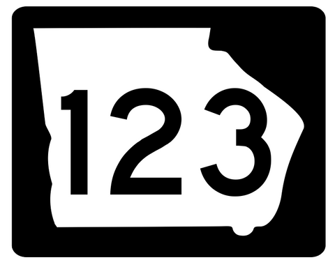 Georgia State Route 123 Sticker R3666 Highway Sign