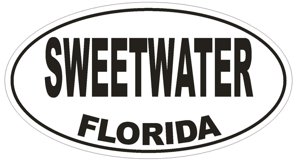 Sweetwater Florida Oval Bumper Sticker or Helmet Sticker D1600 Euro Oval - Winter Park Products