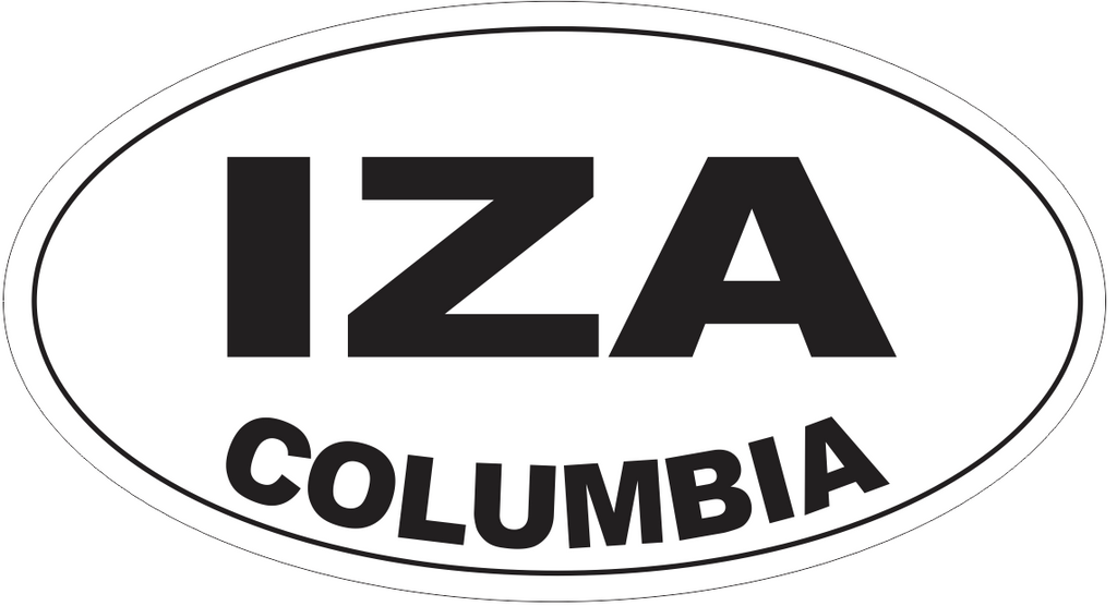 Iza Columbia Oval Bumper Sticker or Helmet Sticker D4326