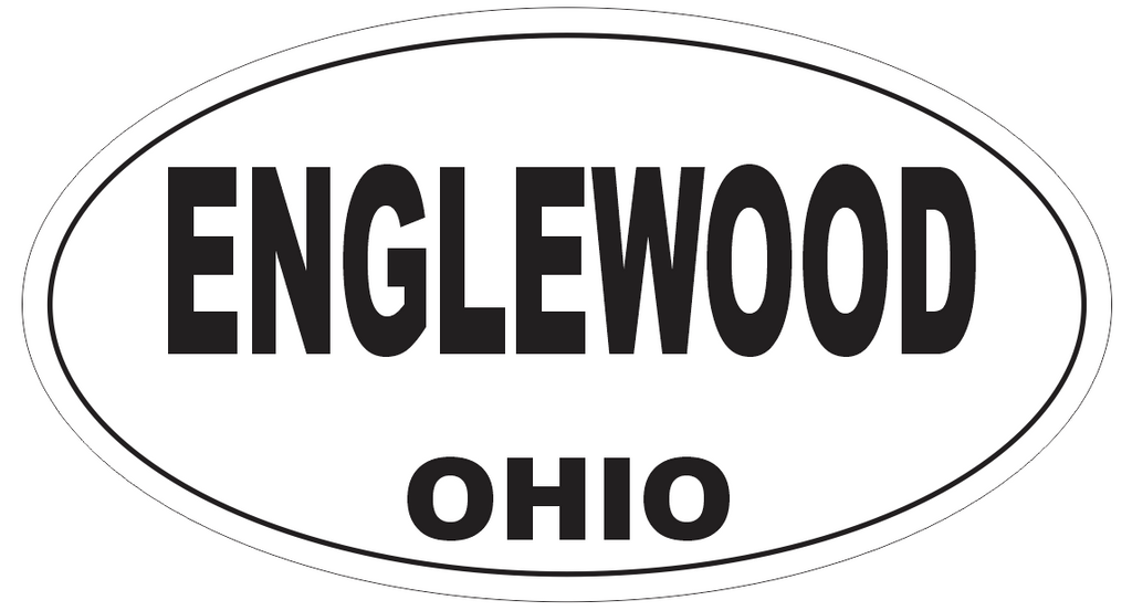 Englewood Ohio Oval Bumper Sticker or Helmet Sticker D6085