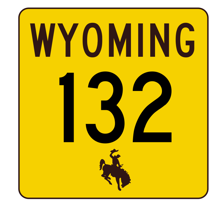 Wyoming Highway 132 Sticker R3426 Highway Sign