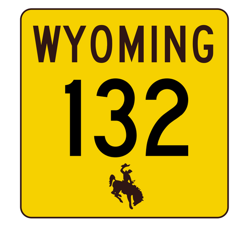 Wyoming Highway 132 Sticker R3426 Highway Sign