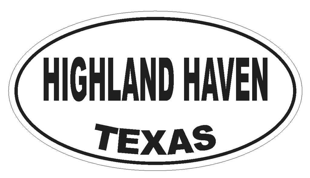 Highland Haven Texas Oval Bumper Sticker or Helmet Sticker D3460 Euro Oval - Winter Park Products