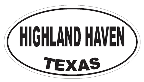 Highland Haven Texas Oval Bumper Sticker or Helmet Sticker D3460 Euro Oval - Winter Park Products