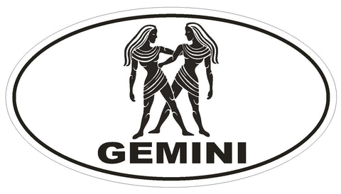 GEMINI Oval Bumper Sticker or Helmet Sticker D1881 Euro Oval Zodiac Horoscope - Winter Park Products
