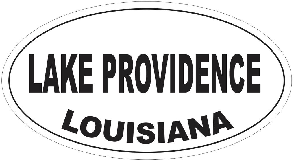 Lake Providence Louisiana Oval Bumper Sticker or Helmet Sticker D4057