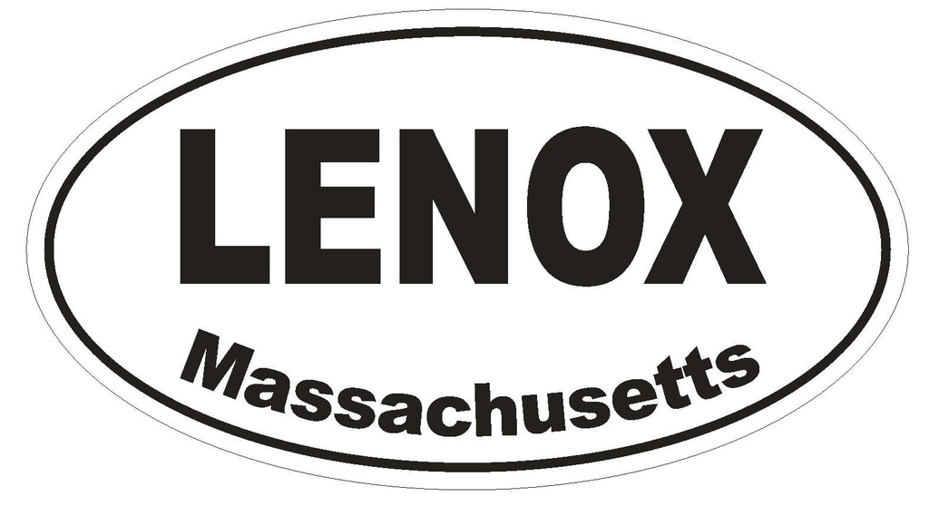 Lenox Massachusetts Oval Bumper Sticker or Helmet Sticker D1377 Euro Oval - Winter Park Products