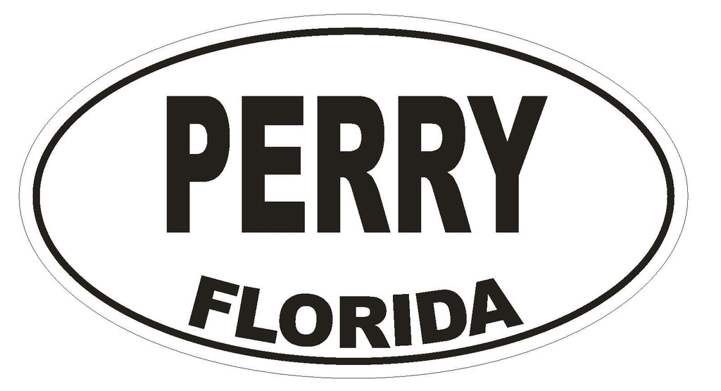 Perry Florida Oval Bumper Sticker or Helmet Sticker D1305 Euro Oval - Winter Park Products