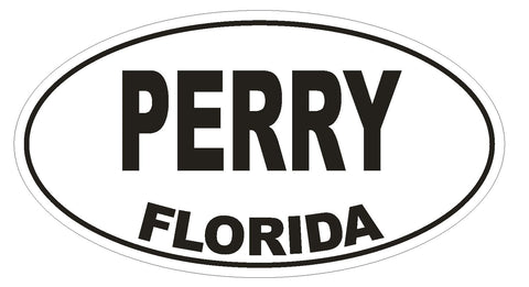 Perry Florida Oval Bumper Sticker or Helmet Sticker D1305 Euro Oval - Winter Park Products
