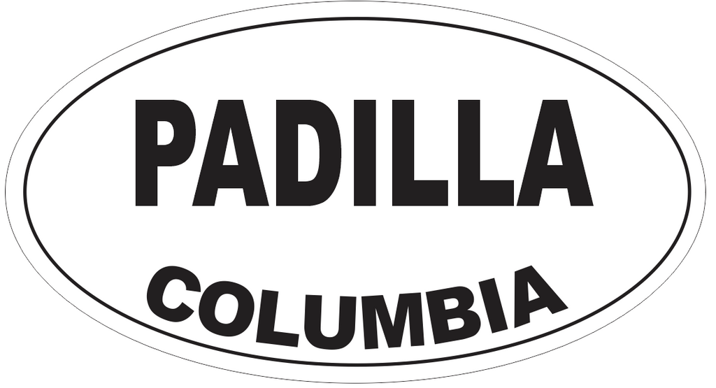 Padilla Columbia Oval Bumper Sticker or Helmet Sticker D4413
