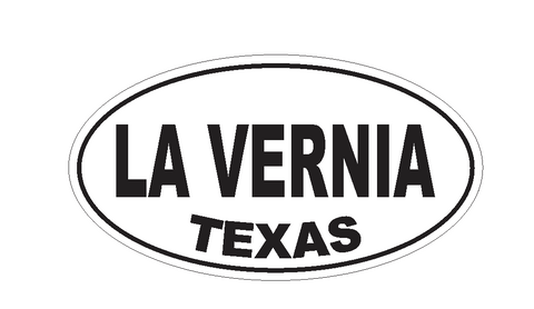 La Vernia Texas Oval Bumper Sticker or Helmet Sticker D3612 Euro Oval - Winter Park Products