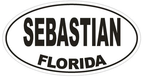 Sebastian Florida Oval Bumper Sticker or Helmet Sticker D1594 Euro Oval - Winter Park Products