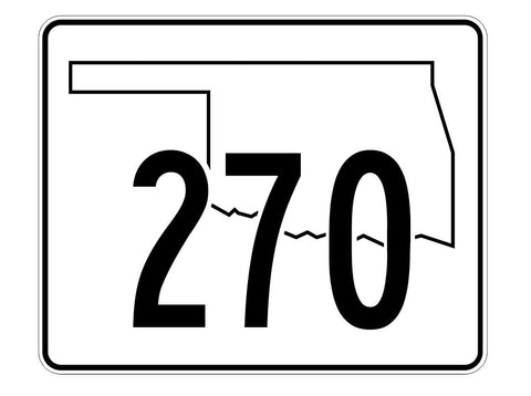Oklahoma State Highway 270 Sticker Decal R5726 Highway Route Sign