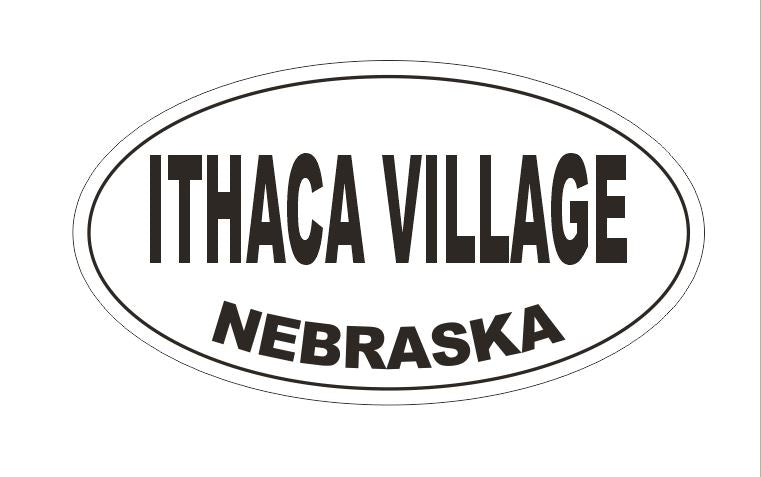 Ithaca Village Nebraska Oval Bumper Sticker or Helmet Sticker D5256 Oval