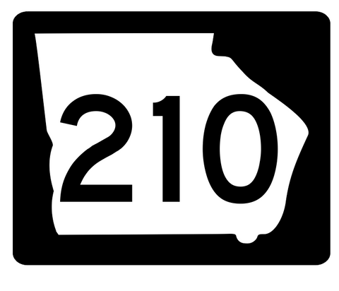 Georgia State Route 210 Sticker R3876 Highway Sign