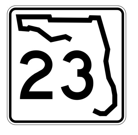 Florida State Road 23 Sticker Decal R1358 Highway Sign - Winter Park Products