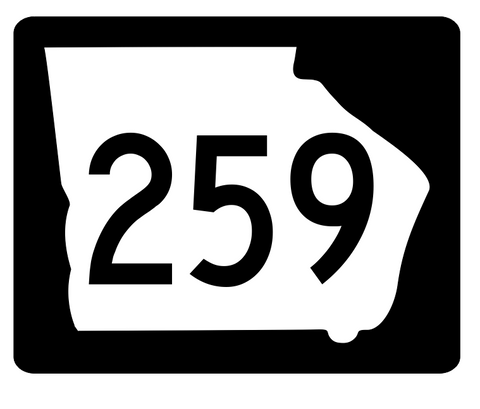 Georgia State Route 259 Sticker R3924 Highway Sign