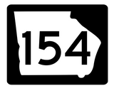 Georgia State Route 154 Sticker R3820 Highway Sign