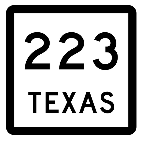 Texas State Highway 223 Sticker Decal R2520 Highway Sign