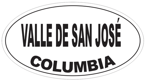 Valle de San Jose Columbia Oval Bumper Sticker or Helmet Sticker D6011