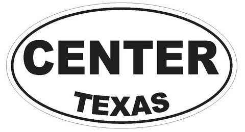 Center Texas Oval Bumper Sticker or Helmet Sticker D3259 Euro Oval - Winter Park Products