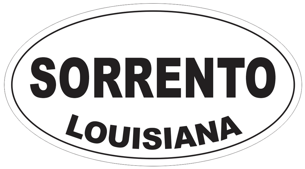 Sorrento Louisiana Oval Bumper Sticker or Helmet Sticker D4014