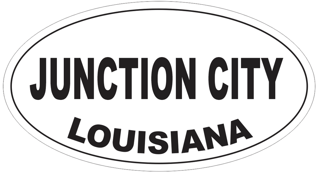 Junction City Louisiana Oval Bumper Sticker or Helmet Sticker D4053