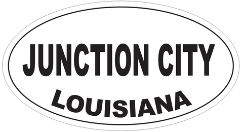 Junction City Louisiana Oval Bumper Sticker or Helmet Sticker D4053