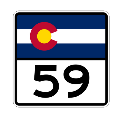 Colorado State Highway 59 Sticker Decal R1807 Highway Sign - Winter Park Products