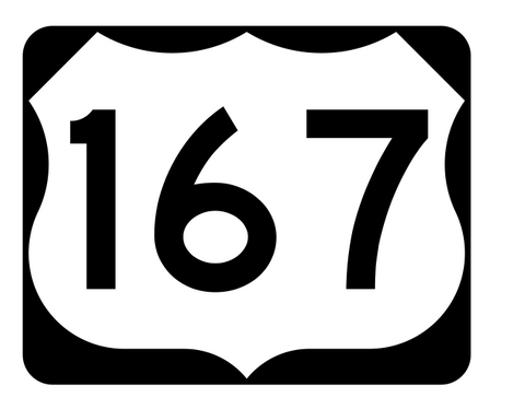 US Route 167 Sticker R2123 Highway Sign Road Sign - Winter Park Products